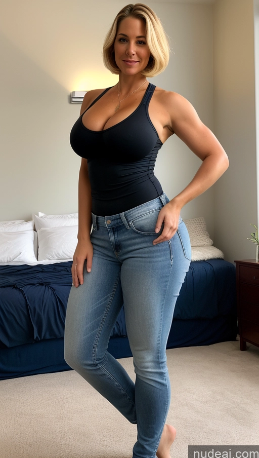 related ai porn images free for Big Hips Big Ass Perfect Boobs 40s Blonde Bobcut White Bedroom Jeans Athlete