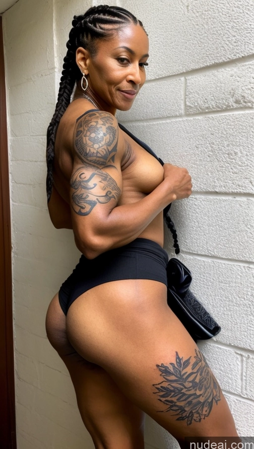 related ai porn images free for Muscular Abs Dark Skin Thick Trans Girl With Erect Penis Milf Tattoos Pubic Hair Black Hair Nilotic Braided 70s Kilt Side View