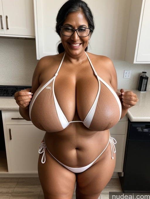 related ai porn images free for One Busty Huge Boobs Thick Tanned Skin Laughing Front View Microkini Thong 60s Indian Lab Coat Glasses
