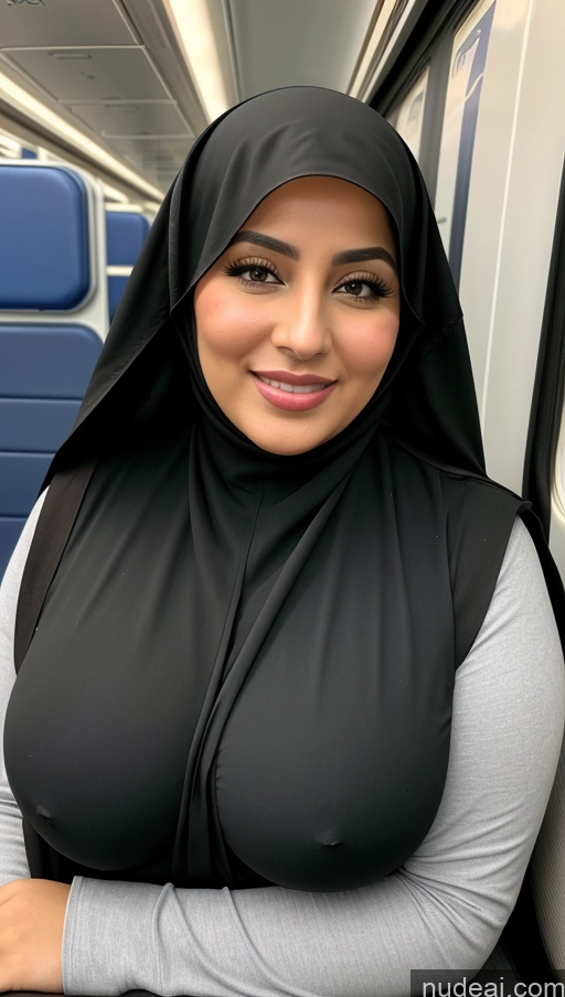 related ai porn images free for Busty Perfect Boobs Beautiful Big Hips Thick Perfect Body 40s Arabic Front View Niqab Seductive Happy Train