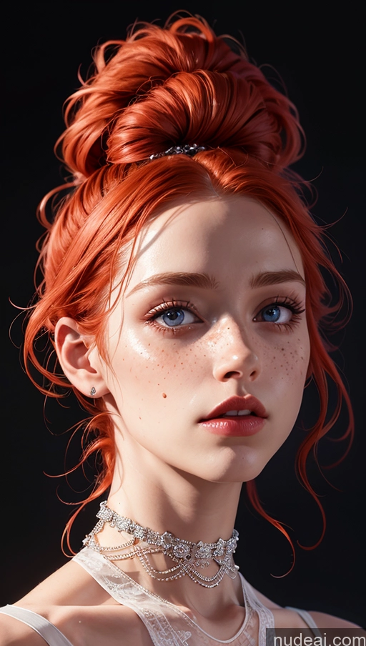 related ai porn images free for Close-up View Irish Ginger Slicked Choker Dress Mesh