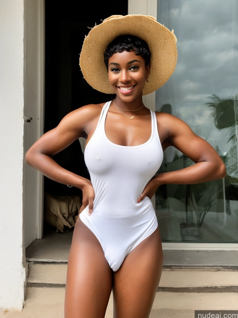 related ai porn images free for Muscular Abs Dark Skin Trans Girl With Erect Penis Pubic Hair Black Hair African 18 Short Hair Happy Sports Hat