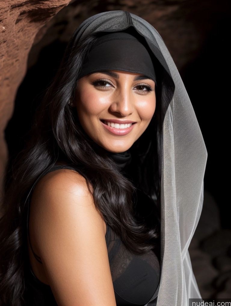related ai porn images free for Woman Perfect Boobs Beautiful Perfect Body 20s Black Hair Long Hair Arabic Dark Lighting Cave Happy Niqab