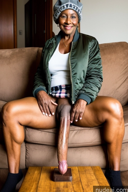 related ai porn images free for Milf Muscular Abs Dark Skin Lumberjack 80s Trans Girl With Erect Penis Couch Detailed Soft + Warm Bomber Hat