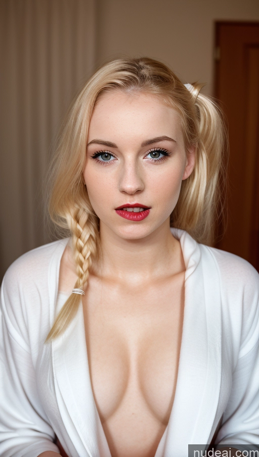 related ai porn images free for Woman One Beautiful Fairer Skin 18 Biting Lip Blonde Ponytail German Jewelry Dark Lighting Lipstick Blowjob Bathrobe Small Tits