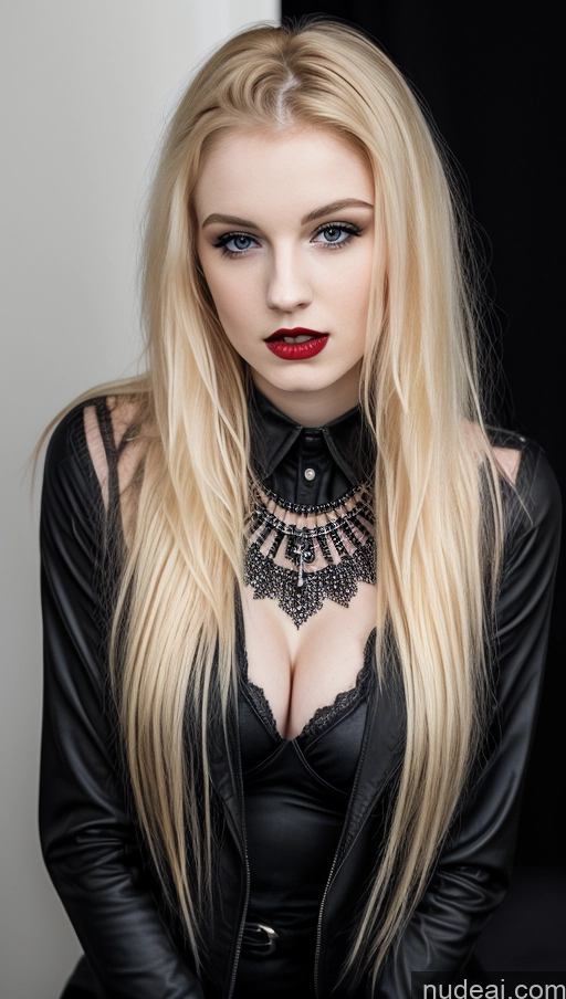 related ai porn images free for Woman One Beautiful Fairer Skin 18 Biting Lip Blonde German Jewelry Dark Lighting Lipstick Long Hair Perfect Boobs Goth