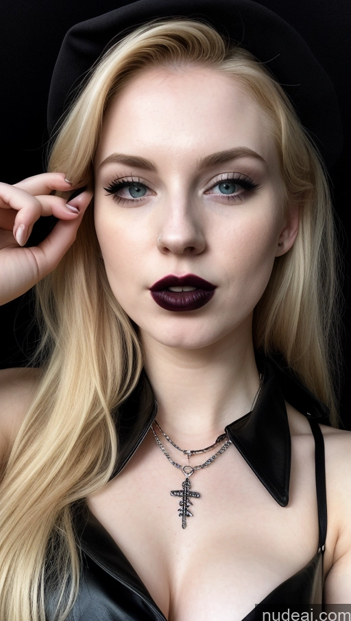 related ai porn images free for Woman One Beautiful Fairer Skin 18 Blonde German Jewelry Dark Lighting Lipstick Long Hair Perfect Boobs Goth Ahegao