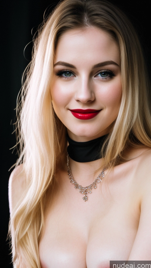 related ai porn images free for Woman One Beautiful Fairer Skin 18 Blonde German Jewelry Dark Lighting Lipstick Long Hair Perfect Boobs Goth Happy