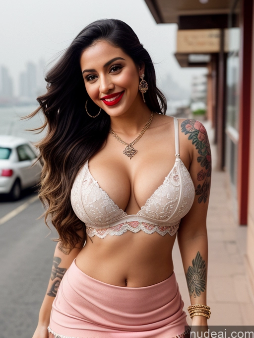 related ai porn images free for Busty Beautiful Lipstick Tattoos Happy Mumbai Crop Top Mini Skirt Detailed Jewelry Long Hair