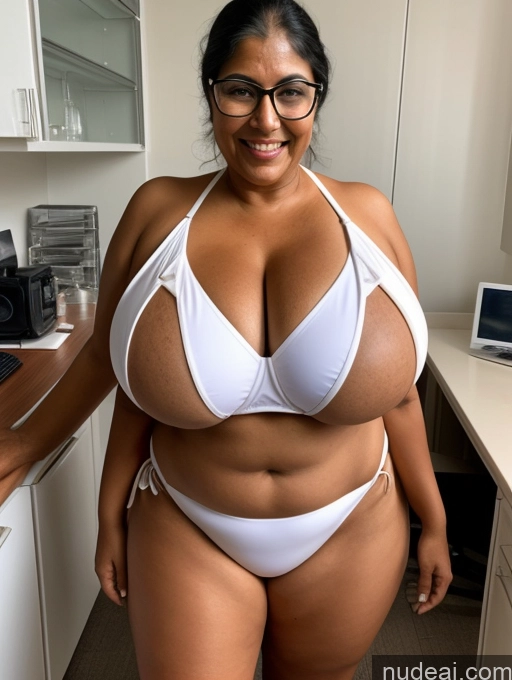 related ai porn images free for One Busty Huge Boobs Thick Tanned Skin Laughing Front View Microkini Thong Lab Coat 70s Indian Glasses Professor