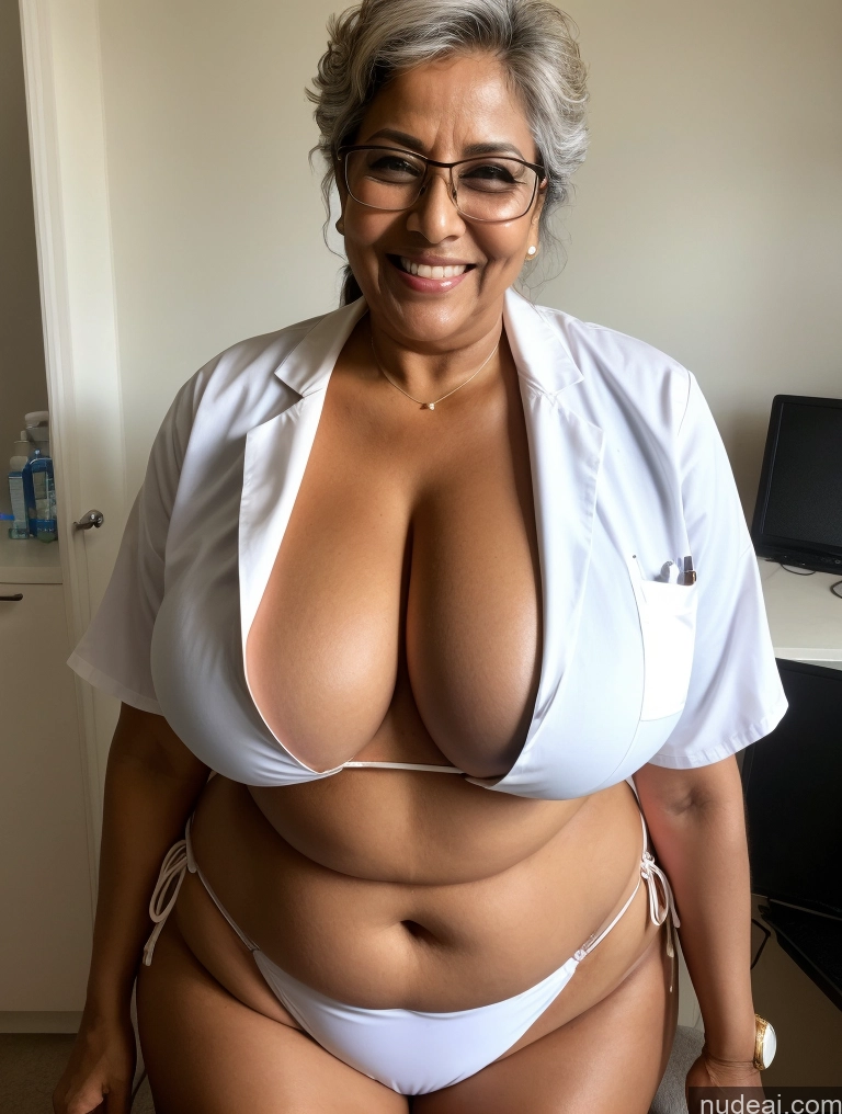 related ai porn images free for One Busty Huge Boobs Thick Tanned Skin Front View Laughing Microkini Thong Lab Coat 70s Indian Glasses Doctor
