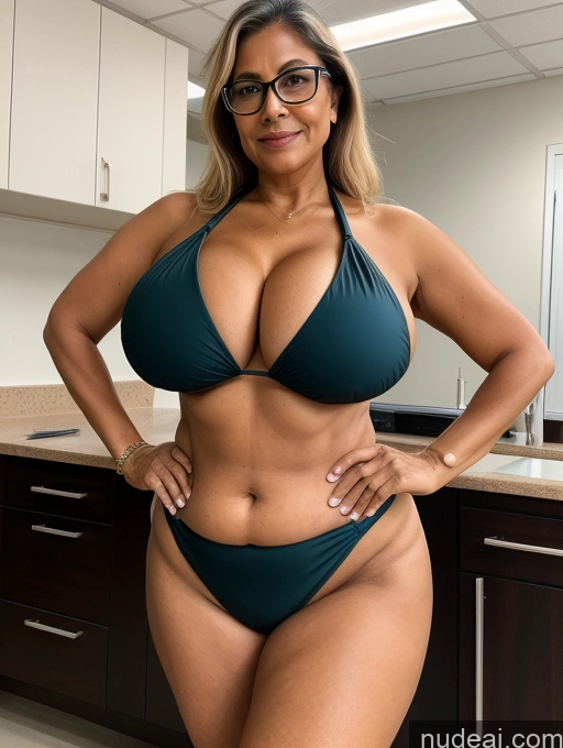 related ai porn images free for One Busty Huge Boobs Thick Tanned Skin Microkini Thong Front View 80s Indian Milf Glasses Lab Coat Doctor