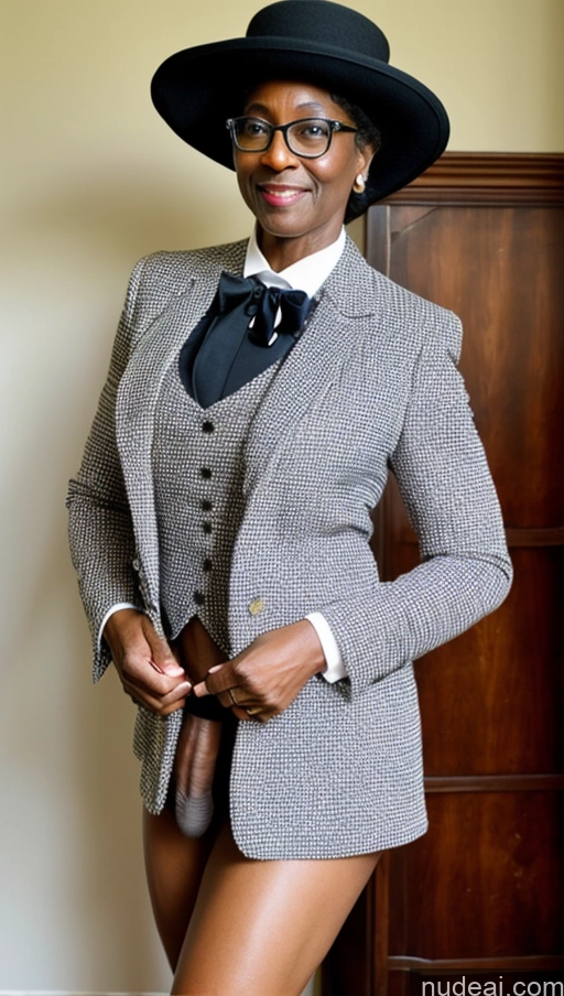 related ai porn images free for Abs Muscular Dark Skin Trans Girl With Erect Penis Milf Tailcoat Wedding Suit Tie Detailed Pubic Hair Kilt Glasses Short 70s Victorian Hat