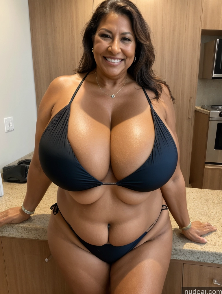 related ai porn images free for One Busty Huge Boobs Thick Tanned Skin Laughing Front View Microkini Thong 60s Native American Maid
