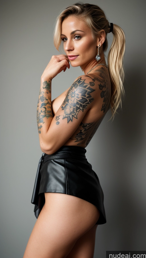 related ai porn images free for Woman One Beautiful Soft + Warm Jewelry Dark Lighting German Tattoos Blonde Skinny Small Tits 30s Small Ass Ponytail Micro Skirt