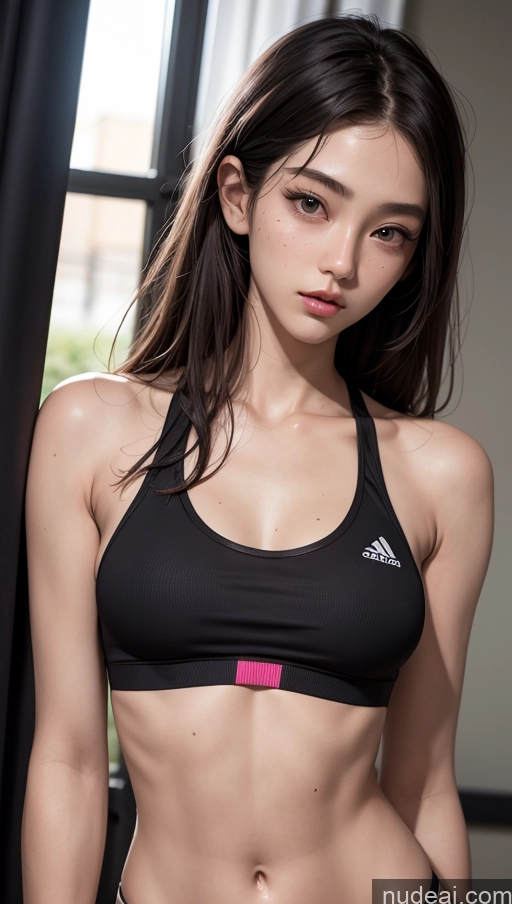 related ai porn images free for Close-up View Brunette Slicked Small Tits Skinny 18 Korean Sports Bra