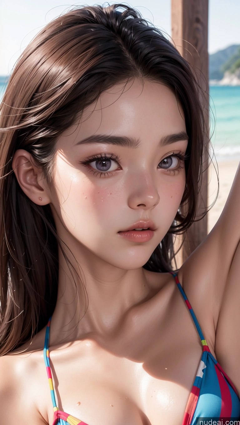 related ai porn images free for Close-up View Brunette Slicked Small Tits Skinny 18 Korean Bikini