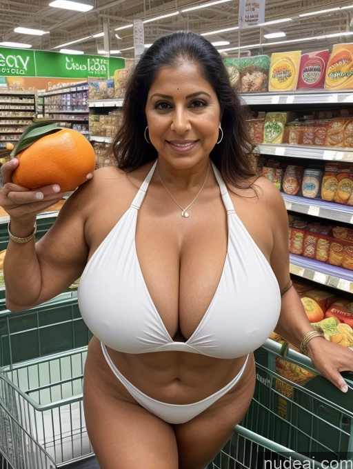 related ai porn images free for Milf One Busty Huge Boobs Thick Tanned Skin Front View Microkini Thong 60s Indian Grocery