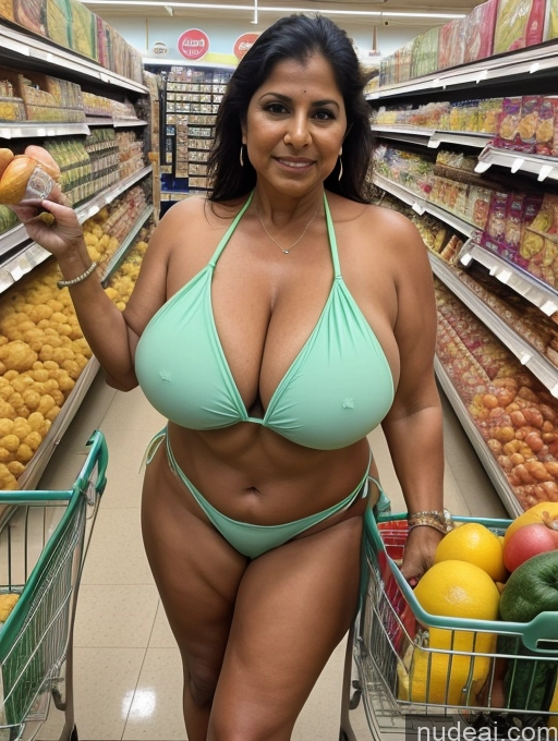 related ai porn images free for Milf One Busty Huge Boobs Thick Tanned Skin Front View Microkini Thong 60s Indian Grocery