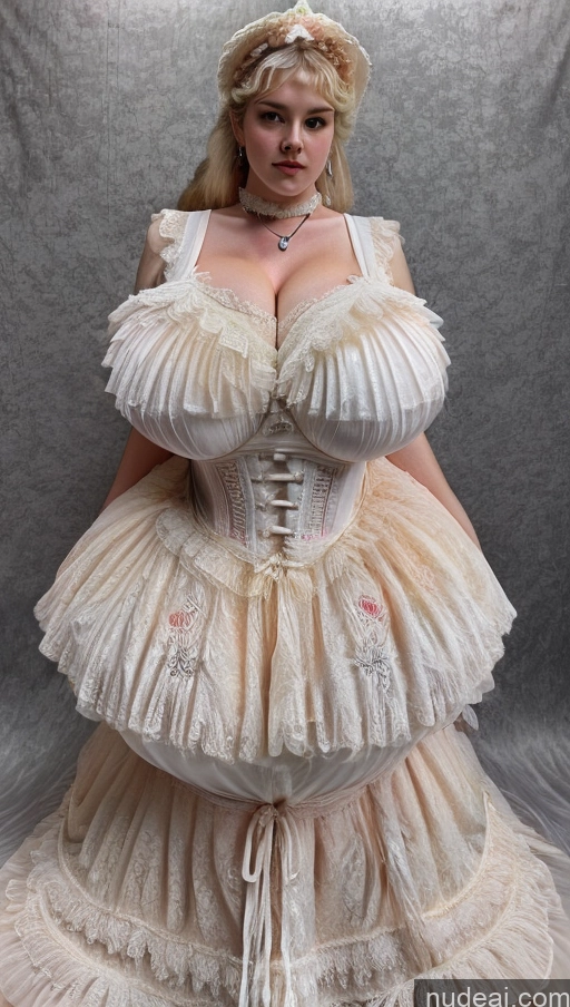 Victorian Modern Victorian Fashion Dress Floral Style V1 French Court Outfit Huge Boobs Perfect Boobs Busty Big Ass Thick Fairer Skin Chubby Big Hips Perfect Body Beautiful Cleavage