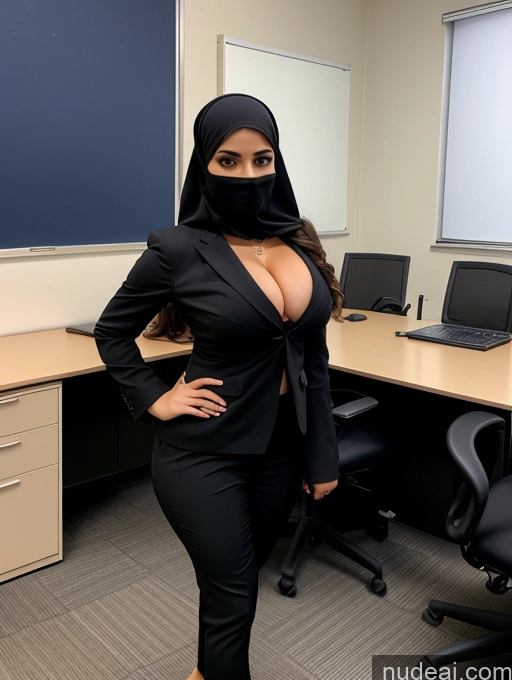 related ai porn images free for Busty Perfect Boobs Beautiful Perfect Body Seductive Arabic Front View Office 30s Niqab Teacher Tie Suit