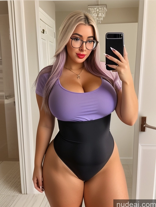 related ai porn images free for Bimbo Beautiful Glasses Lipstick Big Ass Thick Chubby Fat Big Hips Short Purple Hair Straight Swedish Mirror Selfie Bathroom High Socks Panties Shirt