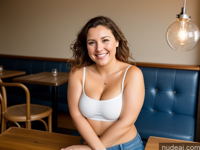 related ai porn images free for Woman One Small Tits Small Ass Thick Chubby 30s Happy Messy Hungarian Soft + Warm Front View Bright Lighting Restaurant Jeans Crop Top