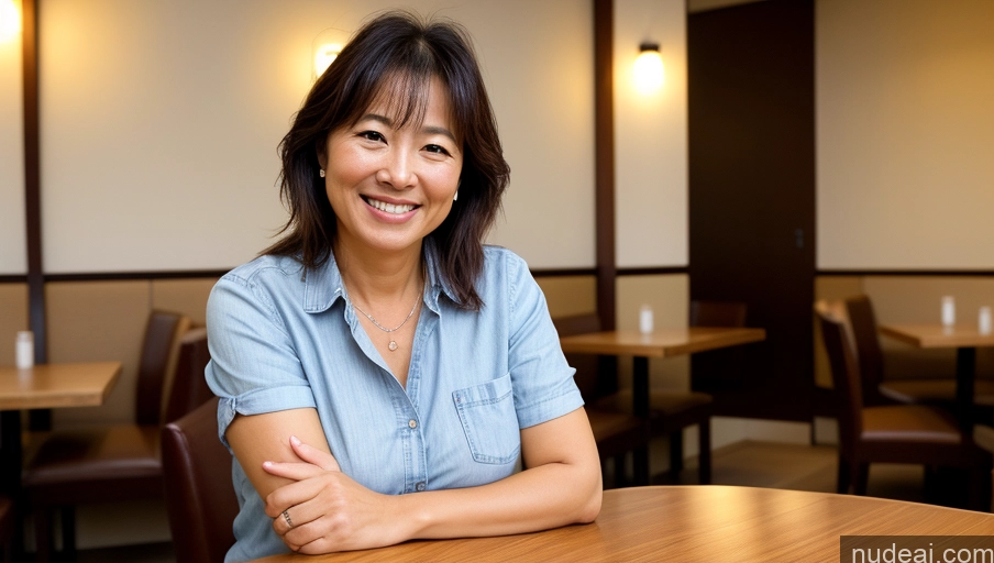 related ai porn images free for One Small Tits Small Ass Thick Happy Messy Soft + Warm Front View Bright Lighting Jeans Restaurant Japanese Shirt Woman 50s