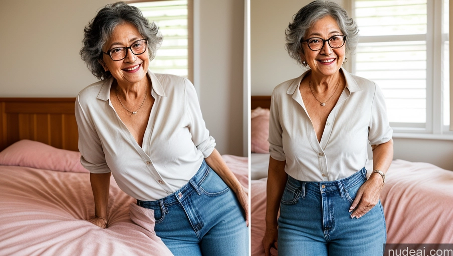 related ai porn images free for One Small Tits Small Ass Thick Happy Messy Soft + Warm Front View Bright Lighting Jeans Japanese Shirt Woman Glasses Beautiful 80s
