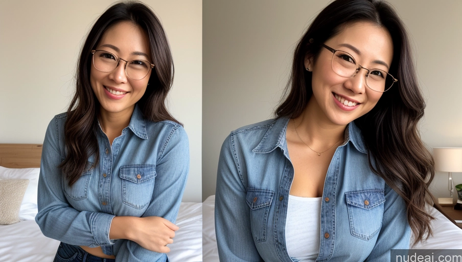 related ai porn images free for One Small Tits Small Ass Thick Happy Messy Soft + Warm Front View Bright Lighting Jeans Japanese Shirt Glasses Beautiful 30s