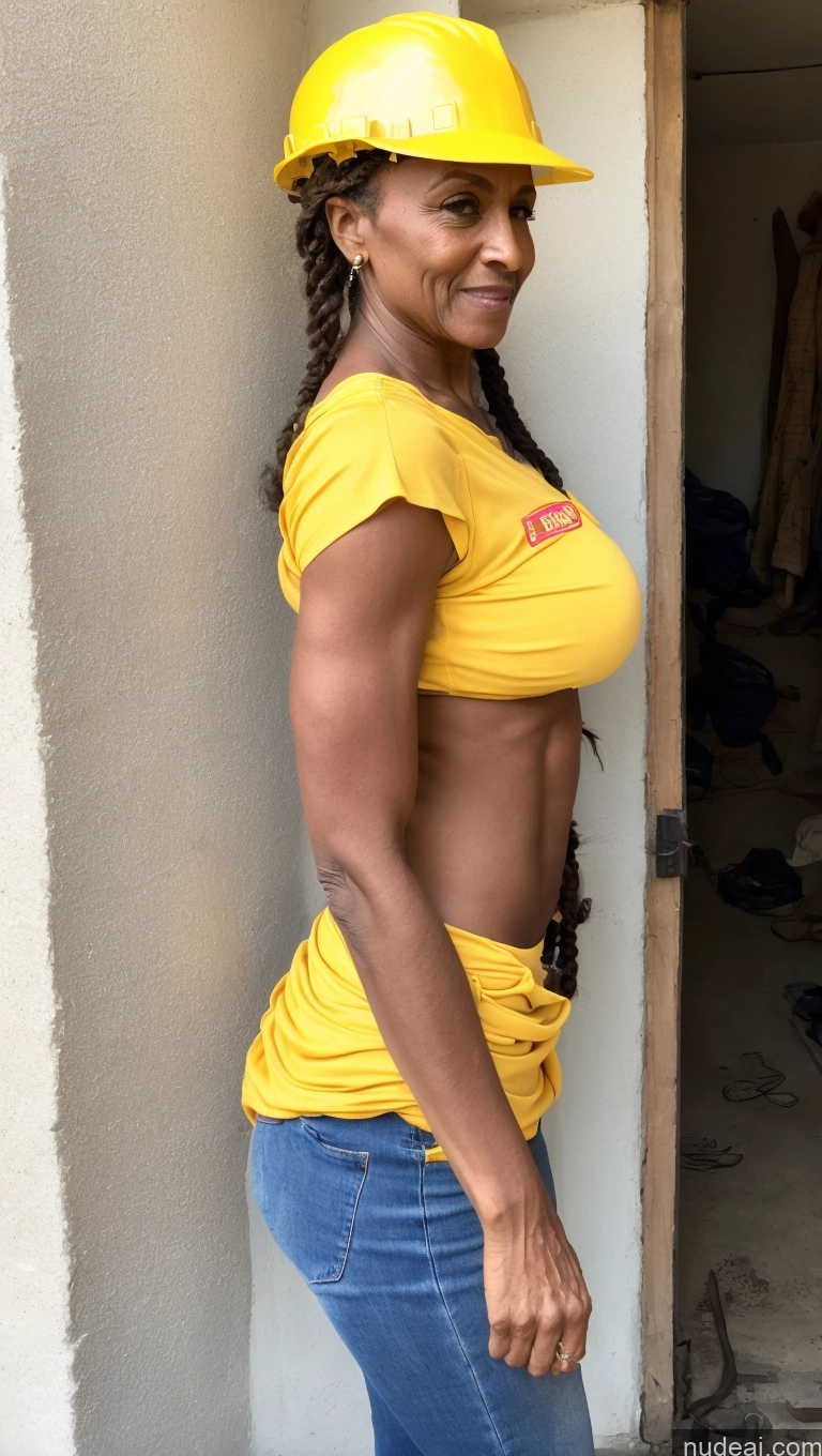related ai porn images free for Abs Muscular Dark Skin Trans Girl With Erect Penis Detailed Pubic Hair Ethiopian Braided 70s Milf Side View Jeans Undone Jeans Construction Worker Nude