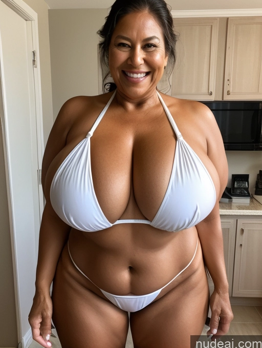 related ai porn images free for One Busty Huge Boobs Thick Tanned Skin Laughing Front View Microkini Thong 60s Native American Maid