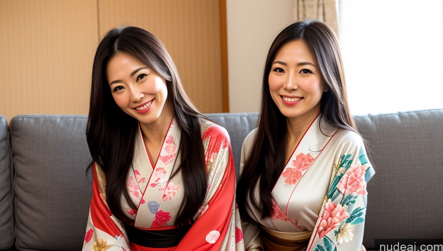 related ai porn images free for Woman Small Tits Small Ass Happy Japanese Dark Fantasy Bright Lighting Couch Long Hair 30s Front View Kimono