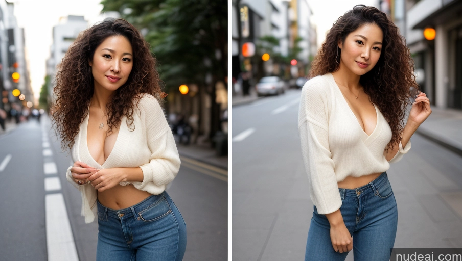 related ai porn images free for Woman One Small Tits Small Ass Thick 30s Sexy Face Curly Hair Japanese Soft + Warm Front View Bright Lighting Street Casual