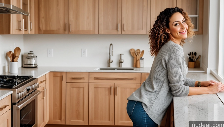 related ai porn images free for Woman One Small Tits Small Ass Thick 30s Sexy Face Curly Hair Soft + Warm Front View Bright Lighting Casual Kitchen Jewish