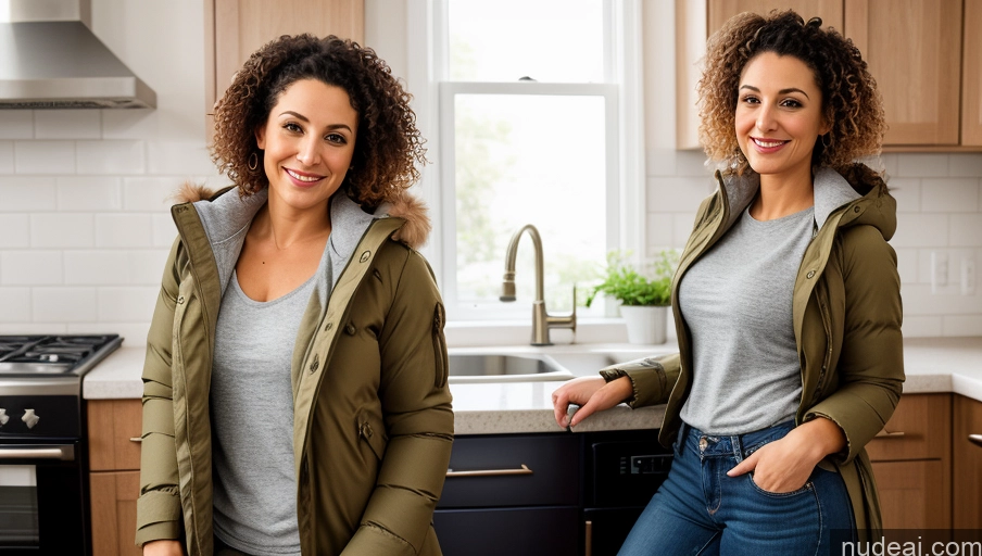 related ai porn images free for Woman One Small Tits Small Ass Thick 30s Sexy Face Curly Hair Soft + Warm Front View Bright Lighting Casual Kitchen Jewish Parka