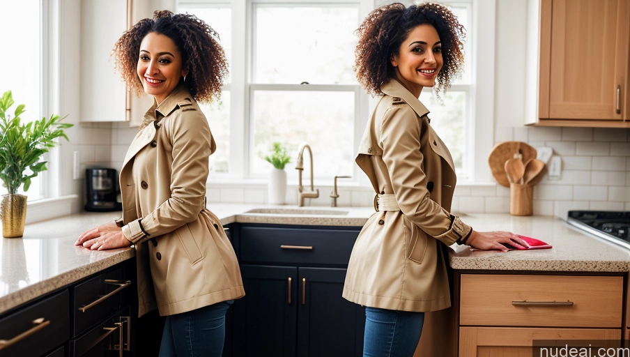 related ai porn images free for Woman One Small Tits Small Ass Thick 30s Sexy Face Curly Hair Soft + Warm Front View Bright Lighting Casual Kitchen Trench Coat Indian