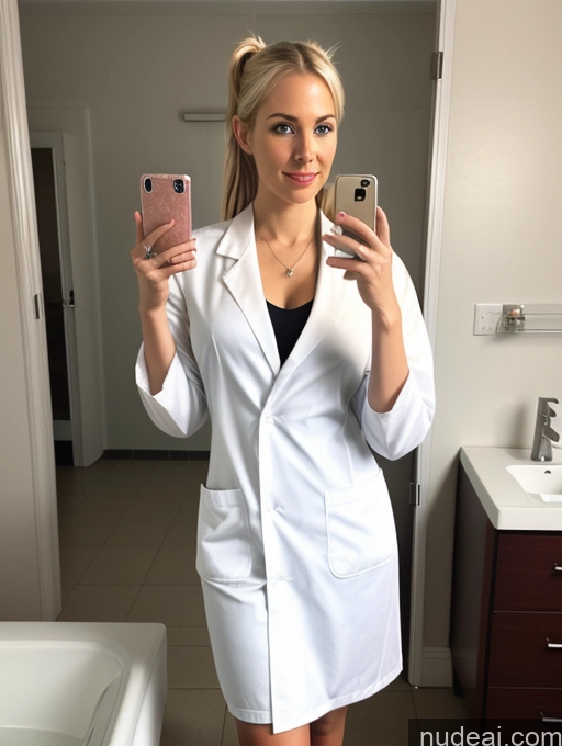 related ai porn images free for Woman One Perfect Boobs Perfect Body Fairer Skin 20s Sexy Face Blonde Russian Mirror Selfie Bathroom Front View Spreading Legs Professor Lab Coat Pigtails Teacher