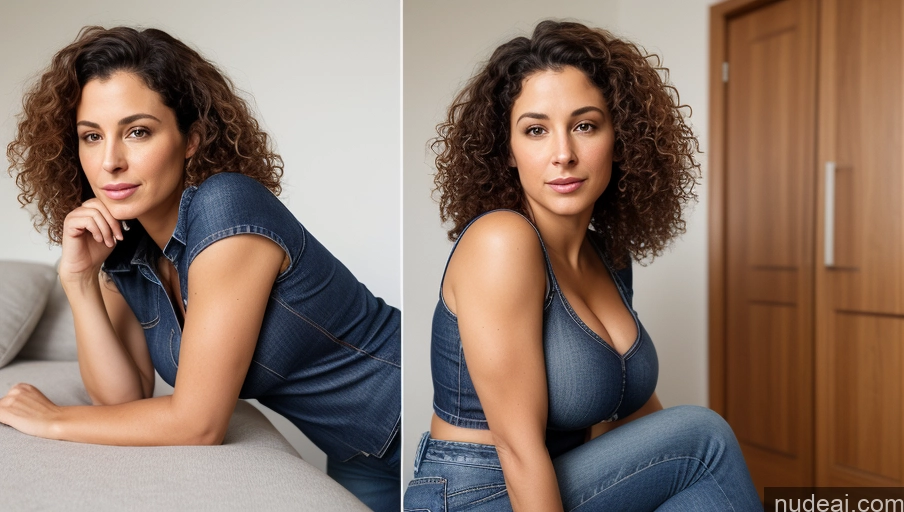 related ai porn images free for Woman One Small Tits Small Ass Busty Beautiful Sexy Face Curly Hair Front View Jeans Shirt Thick 40s Jewish Skin Detail (beta)