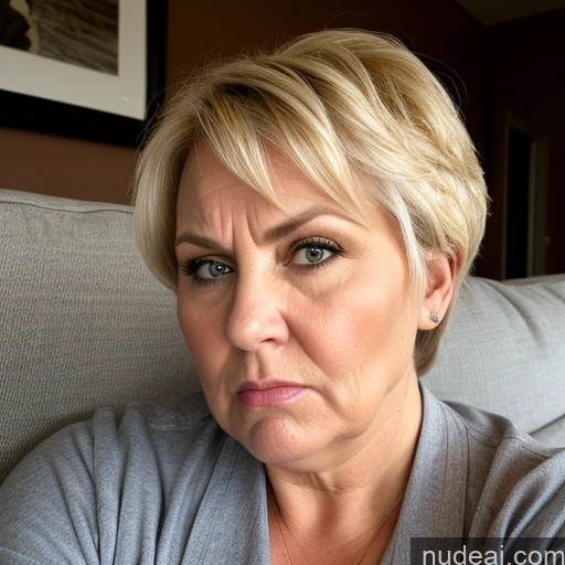 related ai porn images free for Blonde Pixie Milf Big Ass Chubby Short Busty Casual Stylish Couch 60s Bra Straddling Fat Sad Angry Shocked German