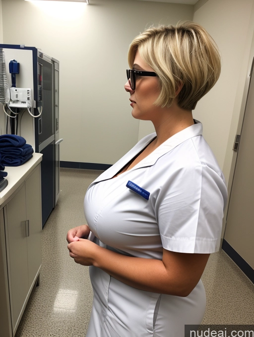 related ai porn images free for Woman Busty Glasses Sunglasses Chubby Fat 40s Blonde Short Hair Czech Hospital Nurse Dark Lighting Detailed Two Sexy Face Side View