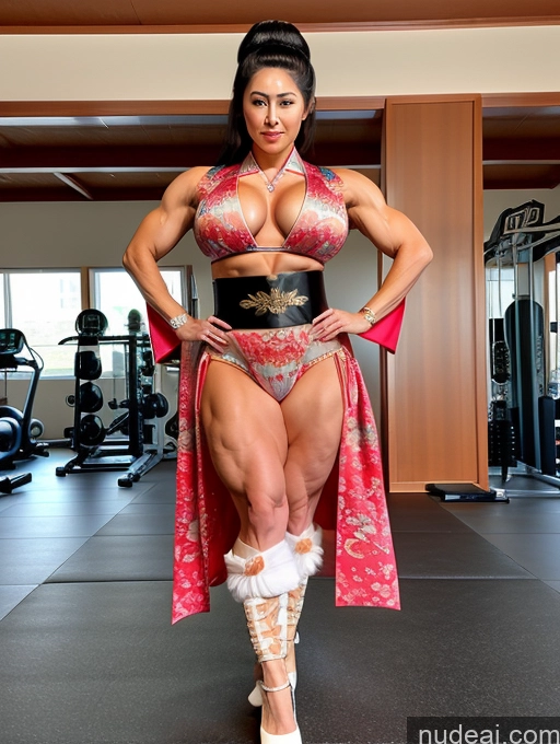 related ai porn images free for Bodybuilder Huge Boobs Beautiful Muscular Abs Thick Big Hips Tall 30s Asian Gym Geisha Detailed Barbarian Woman Kimono