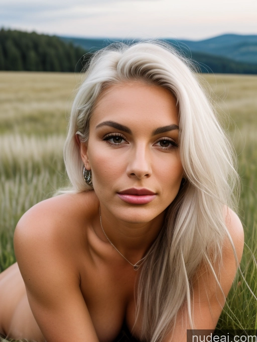 related ai porn images free for Perfect Body Tanned Skin Front View Nude Jewelry Long Hair Pubic Hair Swedish One Lipstick 18 Milf White Hair Pouting Lips Soft + Warm Meadow On Back