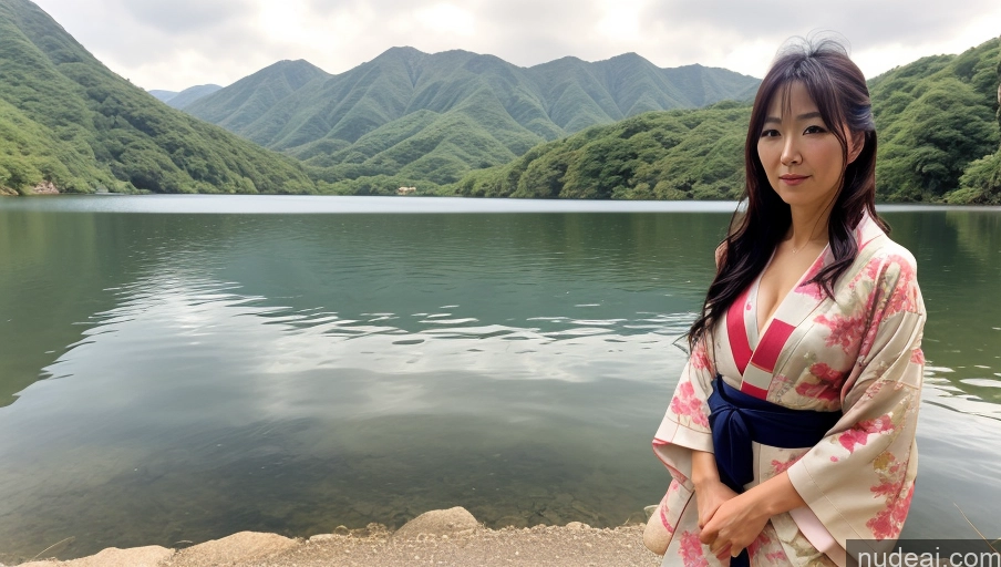 related ai porn images free for One Sexy Face Front View Woman Messy Japanese Lake Kimono 30s Bright Lighting Soft + Warm