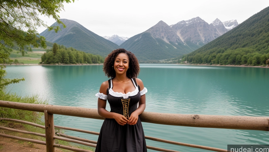 related ai porn images free for Woman One Sexy Face Curly Hair Warm Anime Lake 20s Black Front View Dirndl