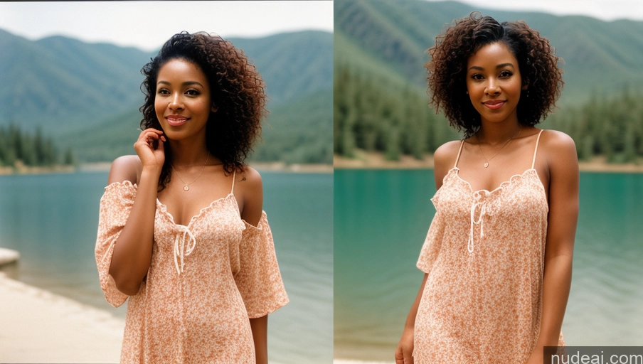 related ai porn images free for One Sexy Face Curly Hair Warm Anime Lake Black Front View Nightgown Woman 30s 90s