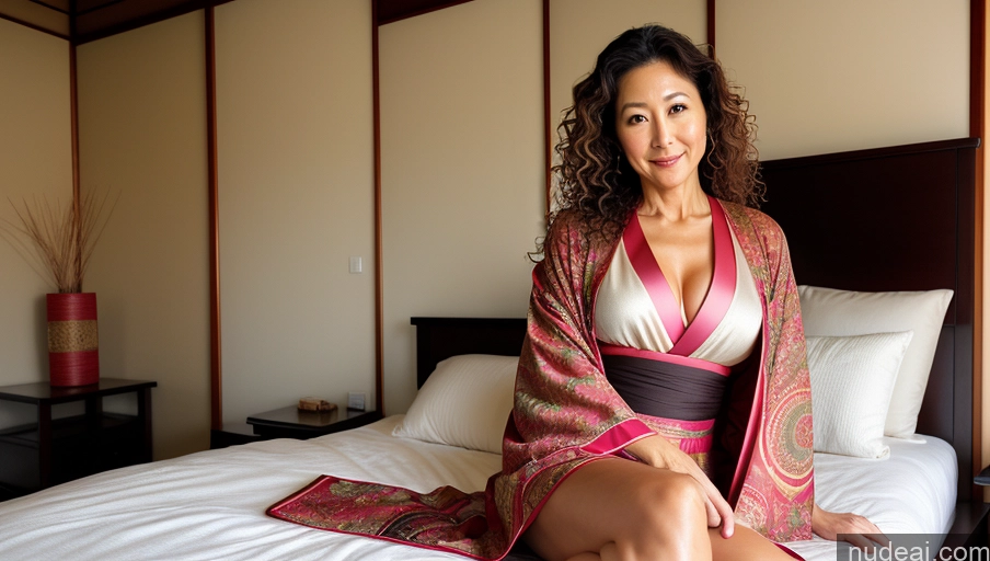 related ai porn images free for One Sexy Face Curly Hair Warm Anime Front View Woman Bedroom Perfect Body Japanese Kimono 50s