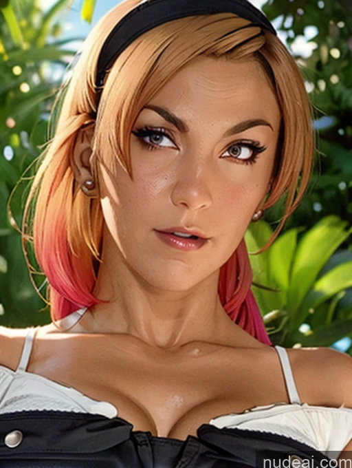 Busty Pubic Hair Tanned Skin Dark Skin Oiled Body Close-up View Yatsen, White Dress, White Thighhighs, Short Dress No Panties? Huge Tits, Hard Nipples Spider-Gwen Balinese Kebaya Bra Pull Down