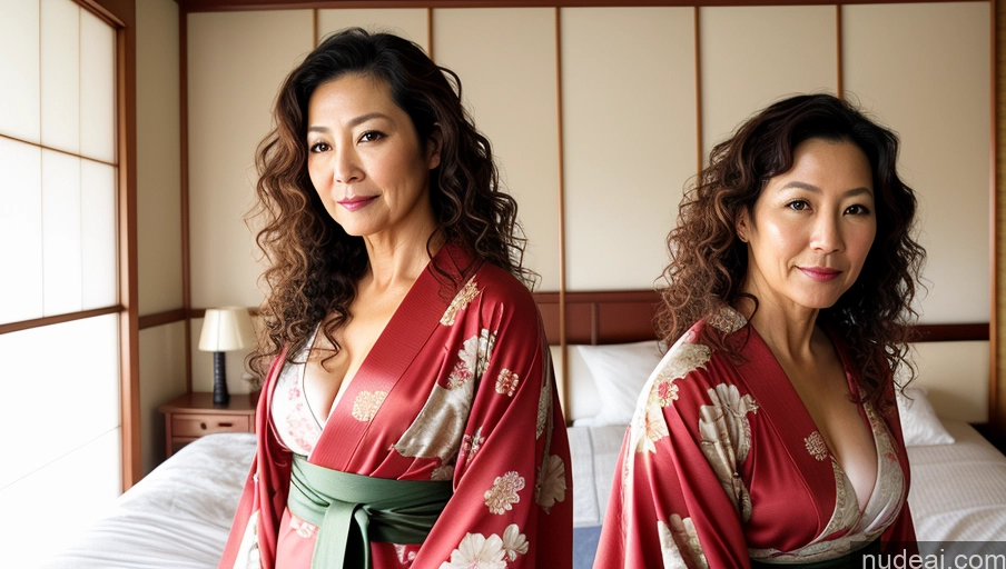related ai porn images free for Woman One 50s Sexy Face Curly Hair Japanese Film Photo Bedroom Front View Kimono Bright Lighting Detailed