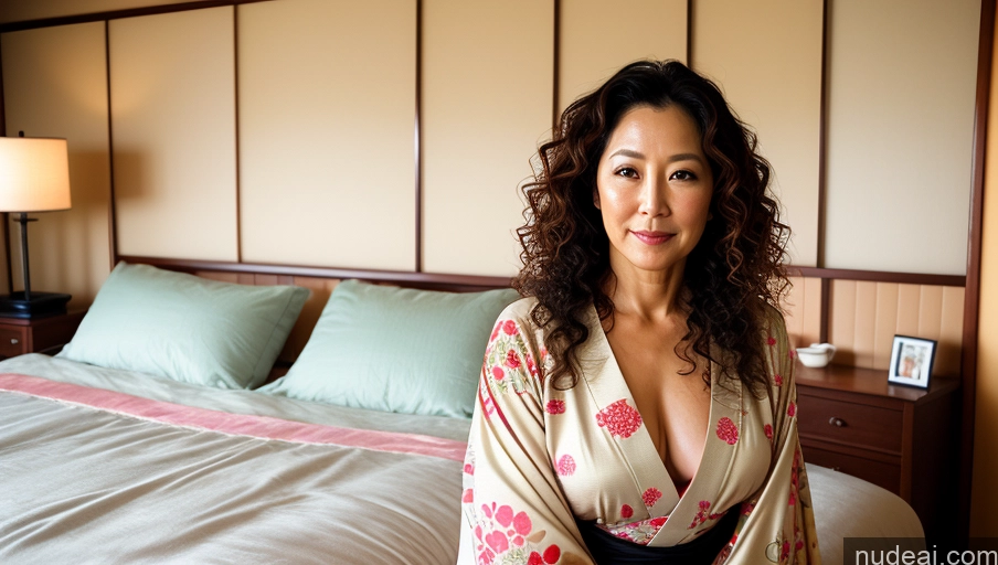 related ai porn images free for Woman One 50s Sexy Face Curly Hair Japanese Film Photo Bedroom Front View Kimono Bright Lighting Detailed